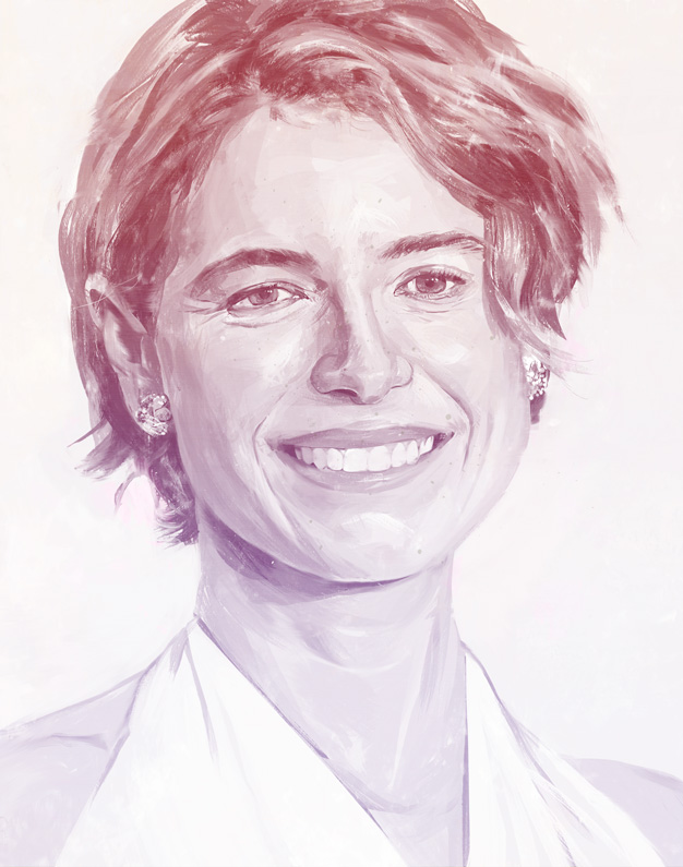 painted portrait of Jessie Buckley