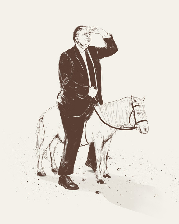 Donald Trump on a little pony